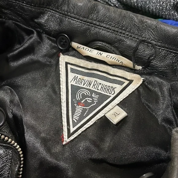 Exclusive Vintage Marvin RichardsGingam Design Pure Leather Jacket
